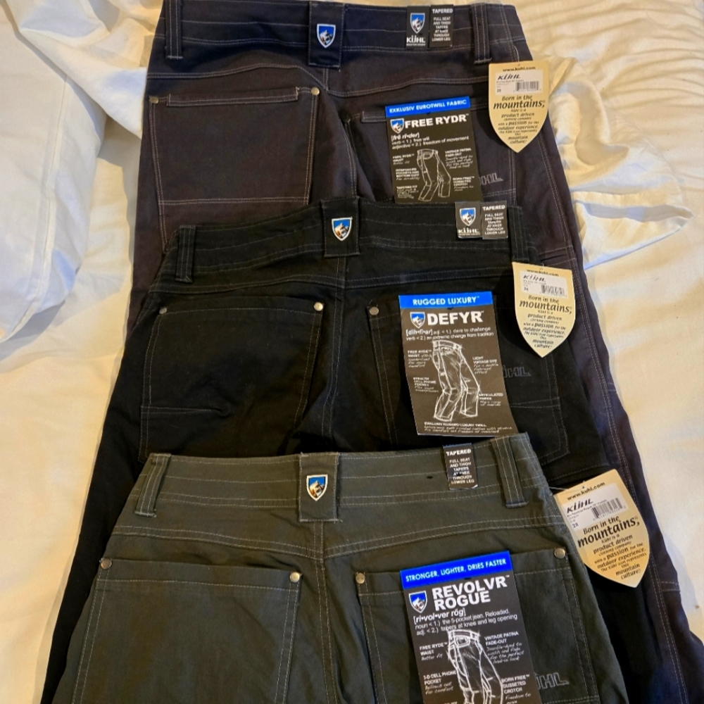 KUHL Pants NWT 3 pairs 28 in waist $120 for lot